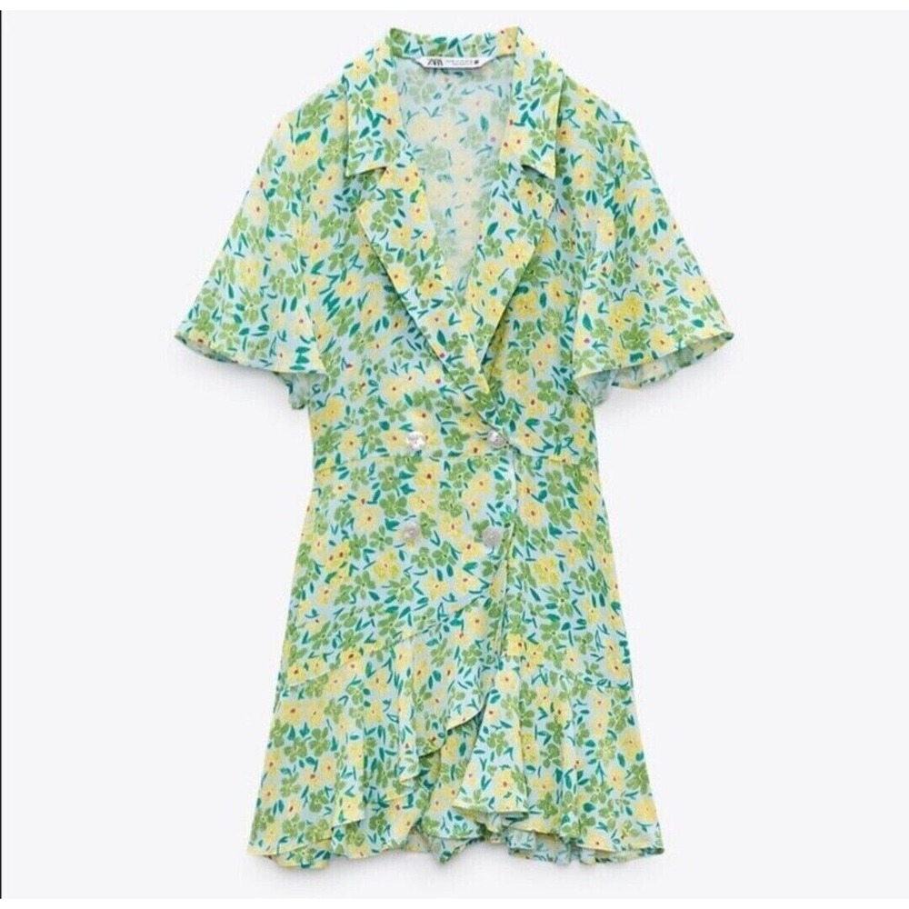 ZARA WOMAN Floral Spring Romper Jumpsuit Dress Shorts Sz XS Beach Vacation